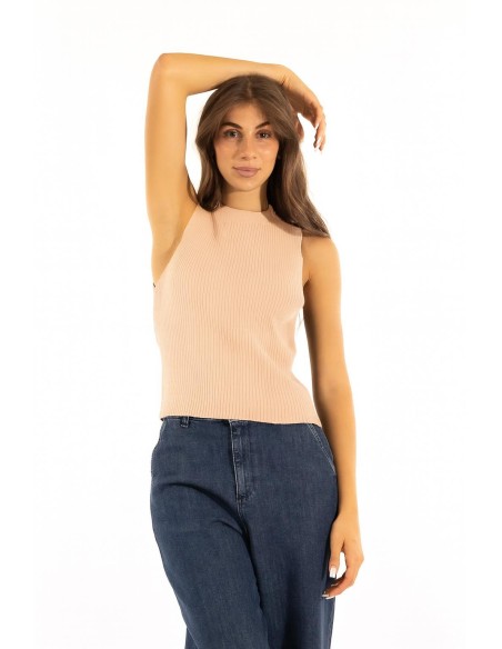 T-shirt com nervuras Kontatto