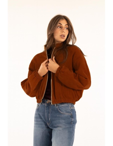 Casaco de bombardeiro de veludo Kontatto