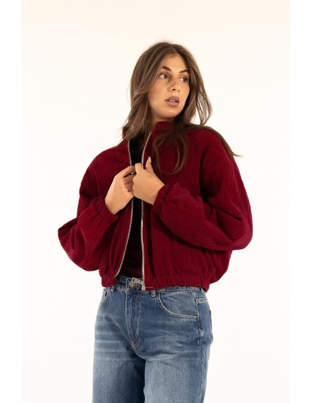 Casaco de bombardeiro de veludo Kontatto