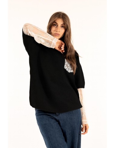 Manga de camisola e bolso de renda Kontatto