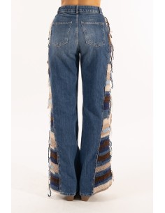 Calças de ganga Flare Franjas Kontatto 2