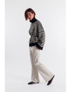 Calças com fita em tom Kontatto