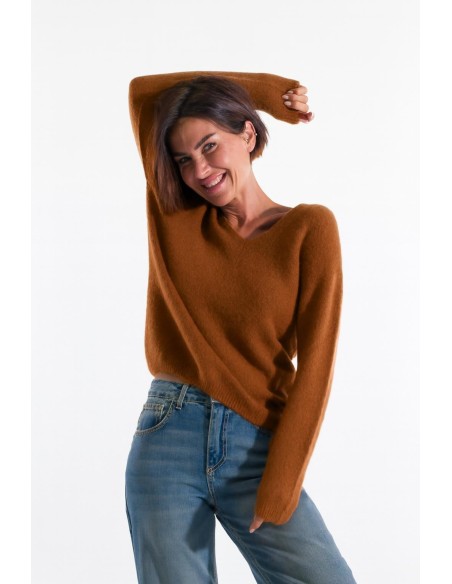 Camisola com decote em V sobre Kontatto