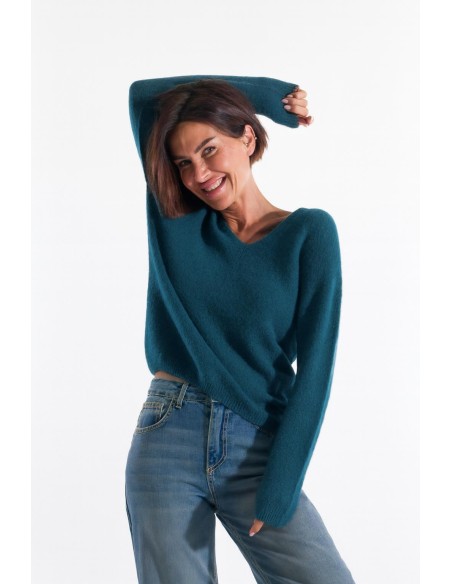 Camisola com decote em V sobre Kontatto