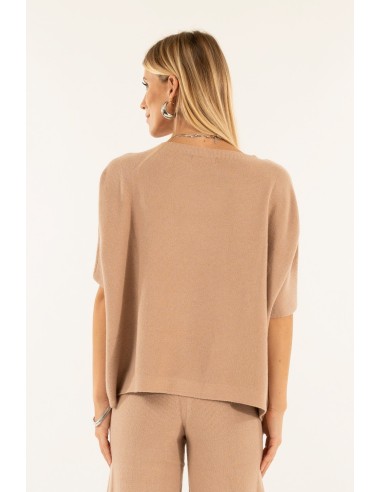 Manga curta em malha cropped ponto arroz Kontatto