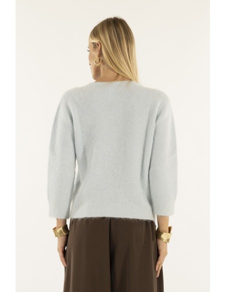 Manga três quartos com gola redonda Kontatto