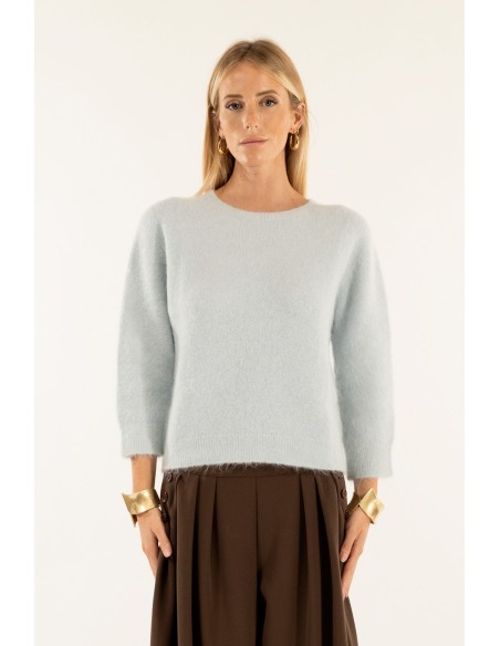 Manga três quartos com gola redonda Kontatto