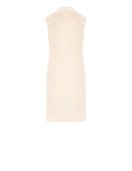 Casaco comprido sem mangas e de camurça reversível de pelo sintético Rinascimento