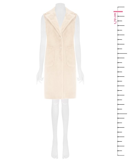 Casaco comprido sem mangas e de camurça reversível de pelo sintético Rinascimento