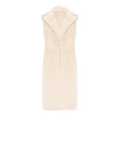 Casaco comprido sem mangas e de camurça reversível de pelo sintético Rinascimento