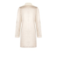 Casaco comprido estilo motoqueiro em pele de carneiro Simil com efeito franzido Rinascimento 2