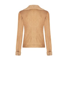 Casaco curto de pele de carneiro com pormenores em pele sintética Rinascimento 2