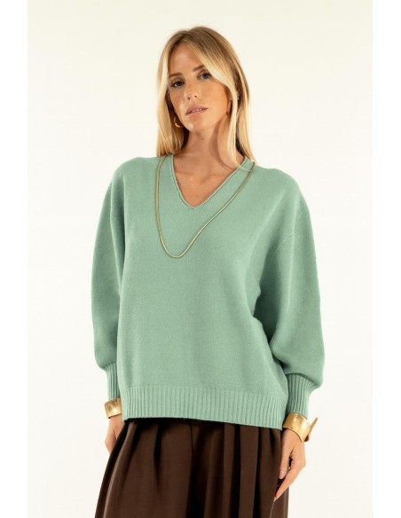 Camisola de manga larga com decote em V Kontatto