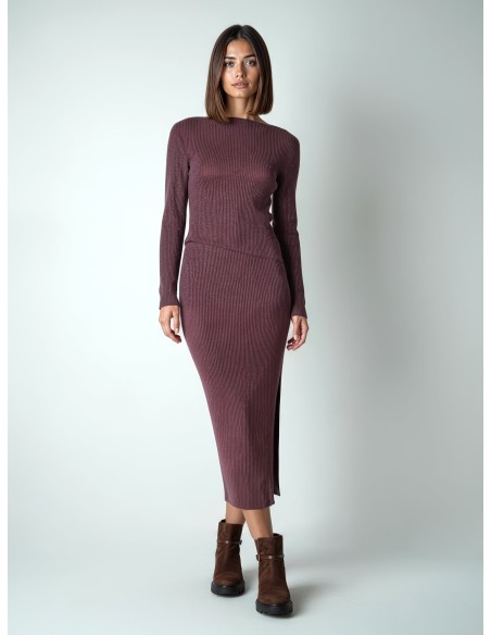 Top justo em tecido gofrado canelado Rinascimento