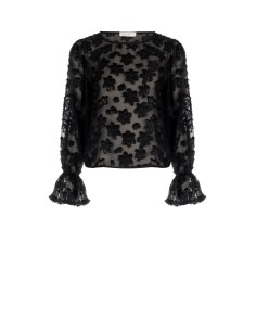 Blusa em georgette com efeito devoré Rinascimento