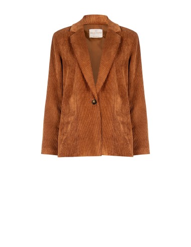 Casaco Blazer Oversize em Veludo Cotelê com Fendas Laterais Rinascimento