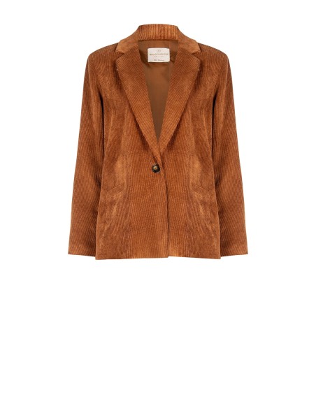 Casaco Blazer Oversize em Veludo Cotelê com Fendas Laterais Rinascimento