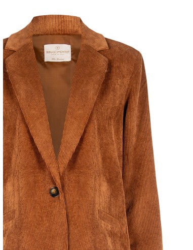 Blazer Oversize em Veludo Cotelê com Fendas Laterais Rinascimento