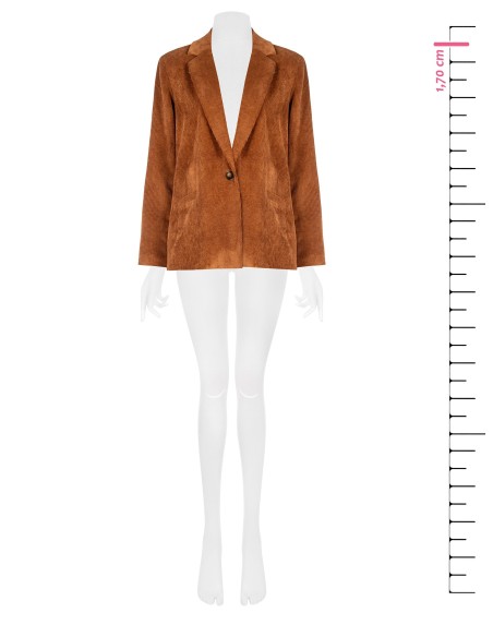 Blazer oversize em veludo cotelê com fendas laterais Rinascimento