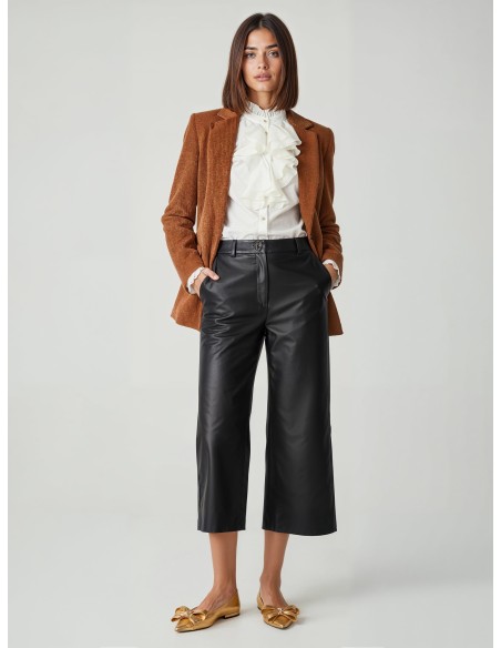 Blazer oversize em veludo cotelê com fendas laterais Rinascimento