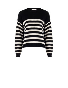 Camisola ampla às riscas em mistura de algodão Rinascimento