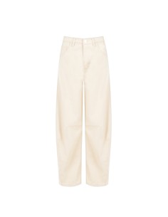 Calças em drill de algodão estilo balão com botão com logo RR Rinascimento