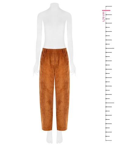 Calças balão em veludo cotelê com elástico na cintura Rinascimento