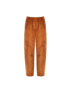 Calças balloon em veludo cotelê com elástico na cintura Rinascimento