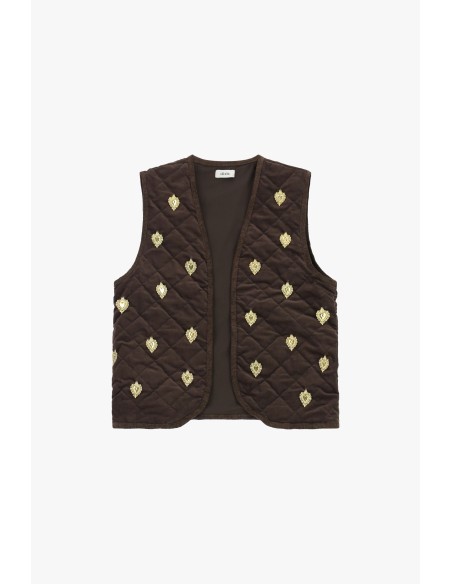 Casaco Sem Mangas Acolchoado Decorado Dixie