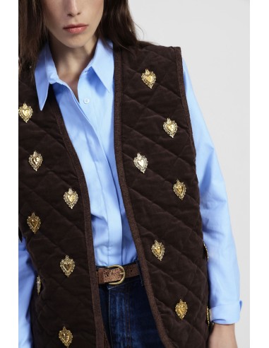 Casaco Sem Mangas Acolchoado Decorado Dixie