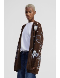 Cardigan com motivos gráficos e corte amplo Dixie