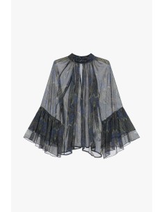 Blusa ampla com mangas com folhos e estampa paisley Dixie 2