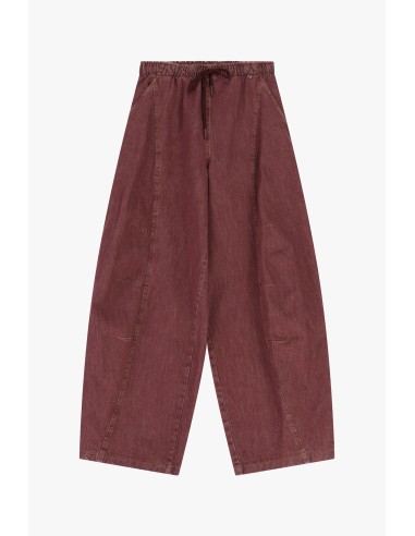 Calças palazzo com cintura elástica e costuras à vista Dixie