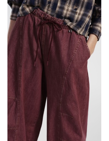 Calças Palazzo com Cós Elástico e Costuras à Vista Dixie