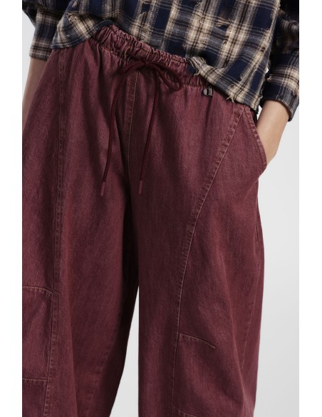 Calças Palazzo com Cós Elástico e Costuras à Vista Dixie