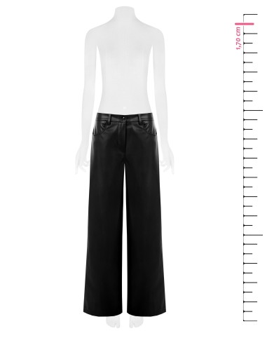 Calças Palazzo Extra Largas em Pele Sintética Rinascimento