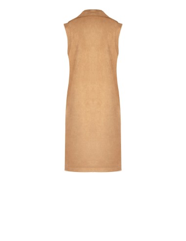 Casaco longo sem mangas e em camurça reversível em pele sintética Rinascimento