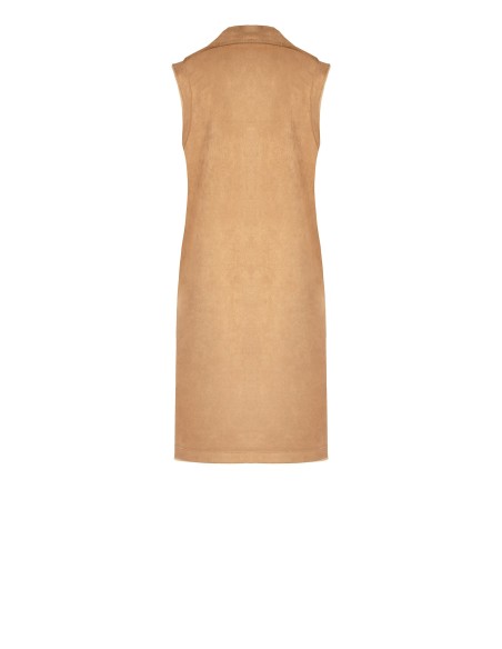 Casaco longo sem mangas e em camurça reversível em pele sintética Rinascimento