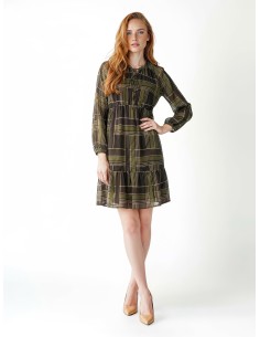 Vestido Curto em Georgette com Laços no Pescoço Rinascimento