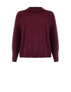 Camisola Curvy ampla de gola alta com micro lantejoulas Rinascimento Curvy