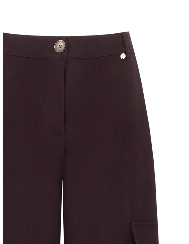 Calças Palazzo Cargo em Tecido Poliviscose Rinascimento