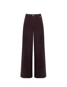 Calças Palazzo Cargo em Tecido Poliviscosa Rinascimento