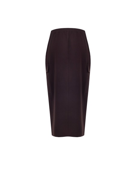 Saia Lápis Cargo Em Tecido De Poliviscose Com Fenda Frontal Rinascimento