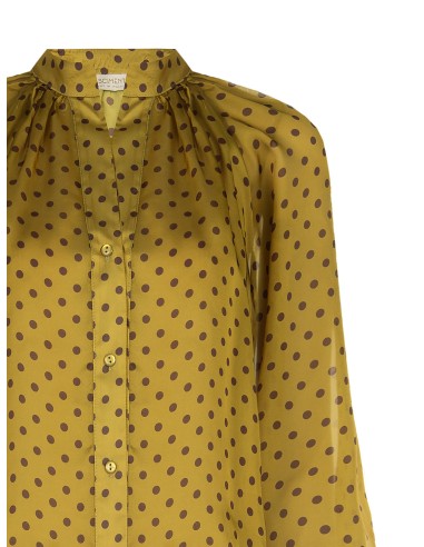 Camisa fluida em cetim às bolinhas com maxi-mangas Rinascimento