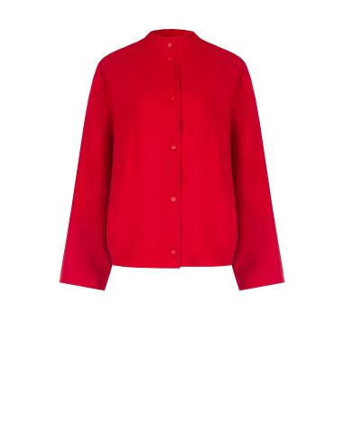 Casaco bomber oversize com botões tom sobre tom Rinascimento