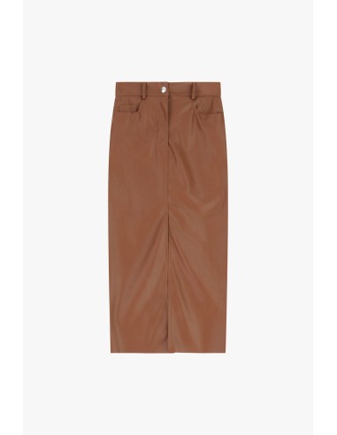 Saia tubinho com bolsos e passantes para cinto na cintura Dixie