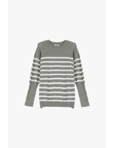 Pulôver às Riscas com Botões Laterais Dixie 2