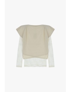 T-shirt de Mangas Compridas com Inserções em Renda Floral Dixie 2