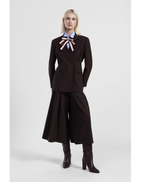 Calças palazzo amplas com pregas frontais Dixie