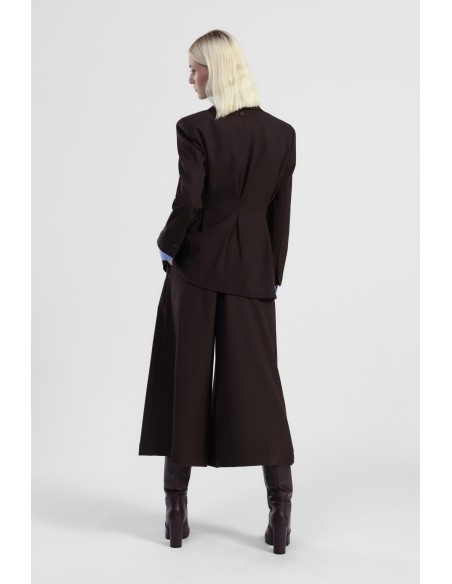 Calças palazzo largas com pregas frontais Dixie